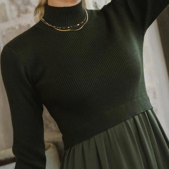 COPY - BOHME ZEDA MIDI DRESS IN OLIVE - Picture 3 of 5